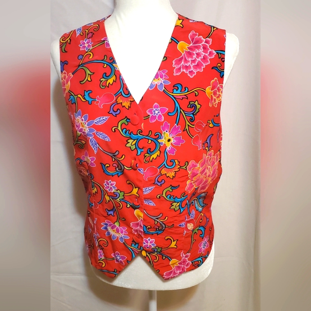Gorgeous,Vintage 100% Silk Vest
